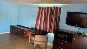 Desk, free WiFi, bed sheets