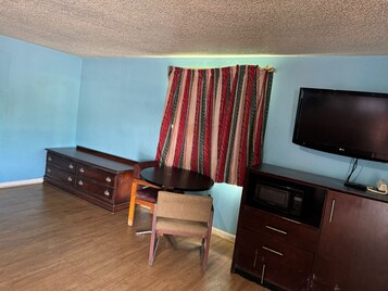 Desk, free WiFi, bed sheets