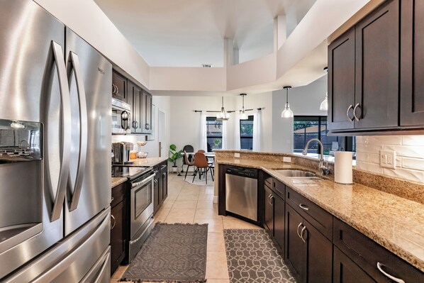 Microwave, oven, stovetop, dishwasher