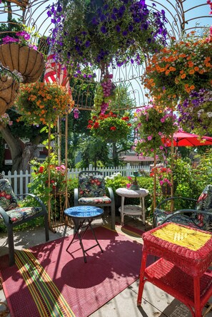 Terrace/patio - The Abigail Manor-The Mackinaw Suite, Private entrance,Furnished, 1861 Victorian (Manistee)
