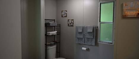 Towels, soap, toilet paper