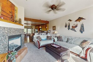 TV, fireplace, DVD player