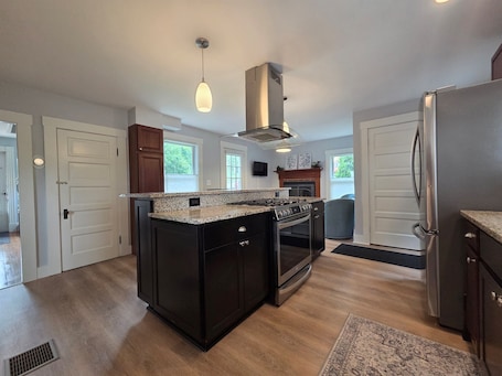 Fridge, microwave, oven, stovetop. Family-Friendly 3BR Historic Home – Walk to Keene Central Square & Trails!