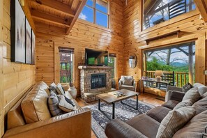 TV, fireplace, video games