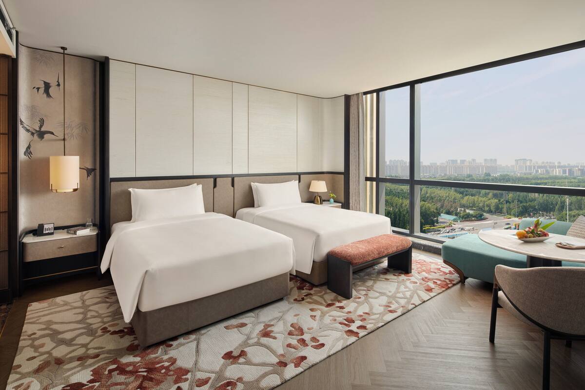 Premium Room, 2 Double Beds, Club Lounge Access, City View | Premium bedding, down comforters, Select Comfort beds