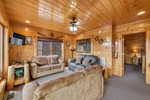 Fireplace, foosball
