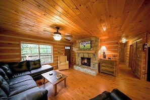 TV, fireplace, video games
