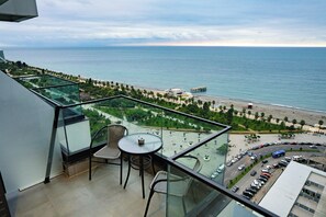 Superior appartement, uitzicht op zee | Terras