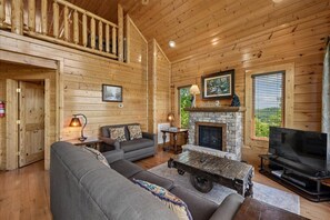 27-Living Room - Stunning Views w/ Hot Tub & Pool Table (Sevierville)