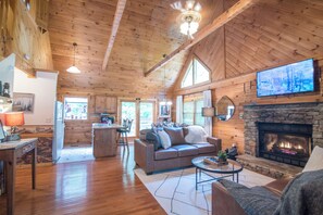 TV, fireplace, video games