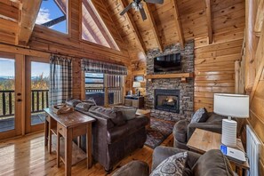 TV, fireplace, video games