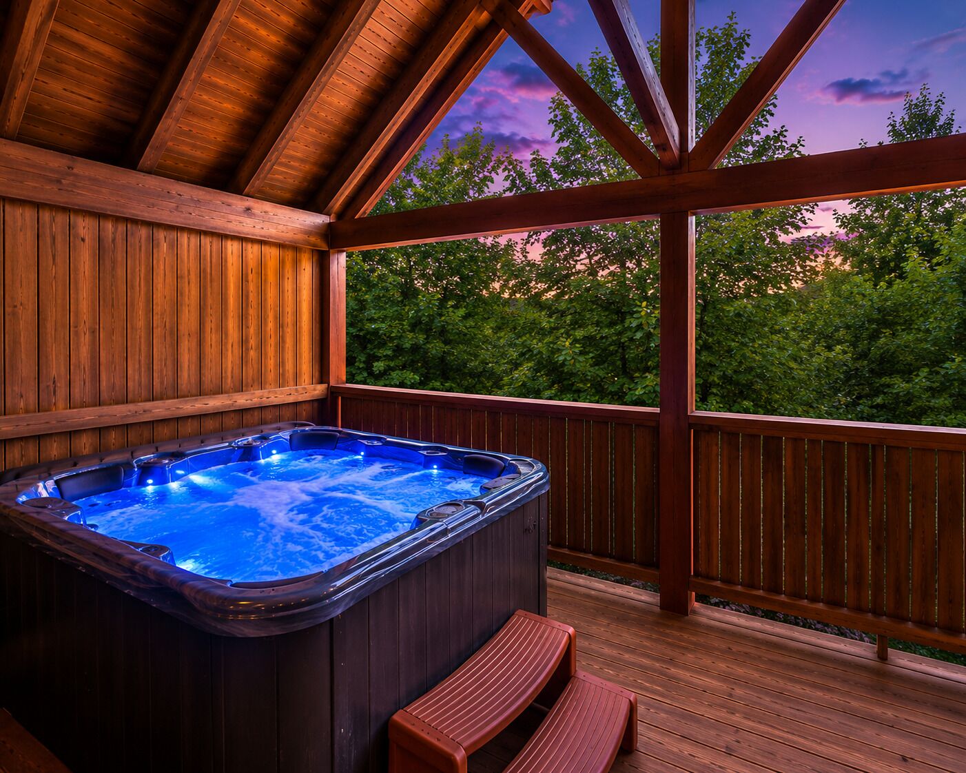 Outdoor spa tub