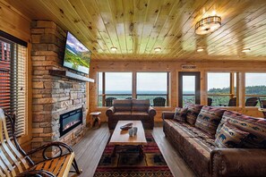 TV, fireplace, video games