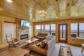 TV, fireplace, video games