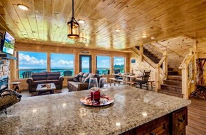 TV, fireplace, video games
