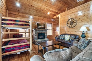 TV, fireplace, video games