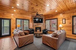 TV, fireplace, video games