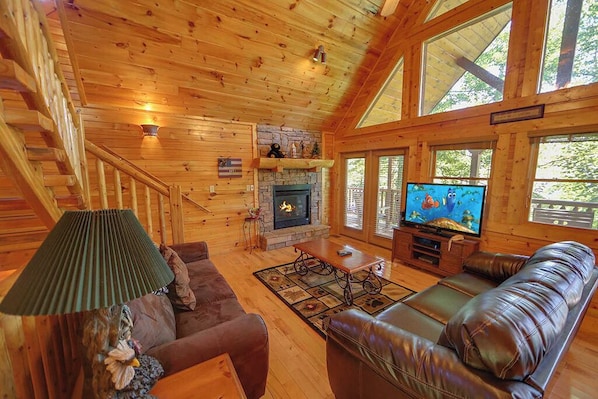 TV, fireplace, video games