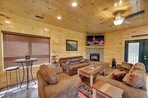 TV, fireplace, video games