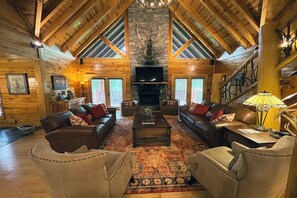 TV, fireplace, video games