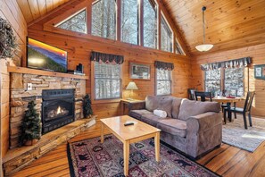 TV, fireplace, video games