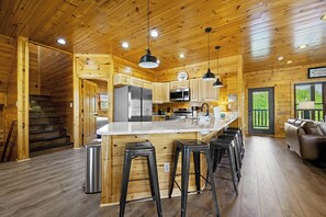 Fridge, microwave, oven, stovetop - Luxury Mountain Lodge w/ Theater & Views (Gatlinburg)