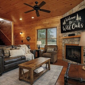 TV, fireplace, video games