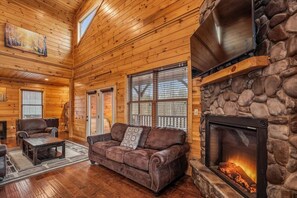 Fireplace, video games, table football