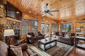 Télévision, cheminée, jeux vidéo