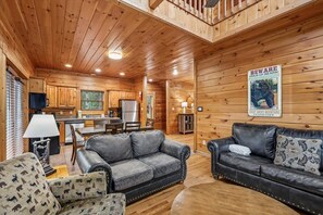 TV, fireplace, video games, foosball