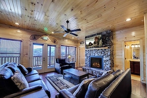 TV, fireplace, video games