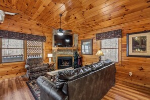 TV, fireplace, video games