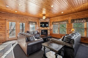 TV, fireplace, video games