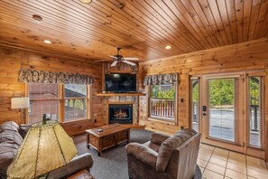 TV, fireplace, video games