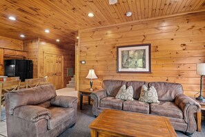 TV, fireplace, video games