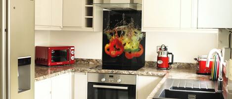 Microwave, oven, stovetop, dishwasher