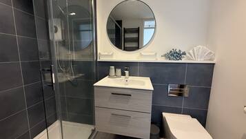 Shower, hair dryer
