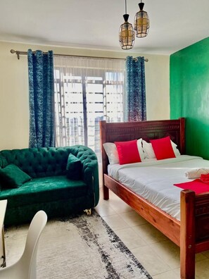 Studio, 1 Bedroom, Terrace, City View | Living area - Cozy Studio in Mlolongo With City & Lake Views (Mlolongo)