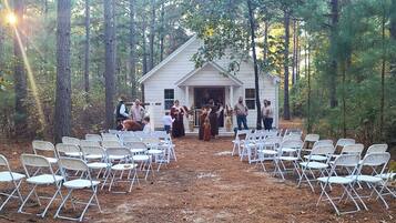 Outdoor banquet area