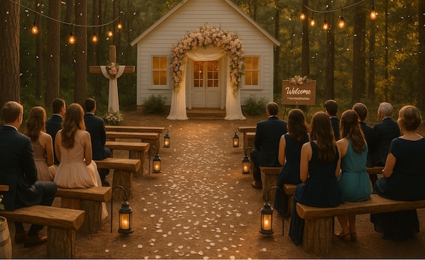 Outdoor banquet area