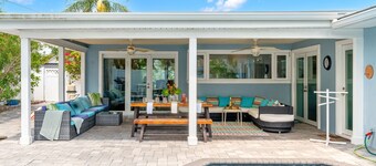 Gorgeous Beach House W/ Large Outdoor Patio, Heated Pool & Gas Fire Pit!