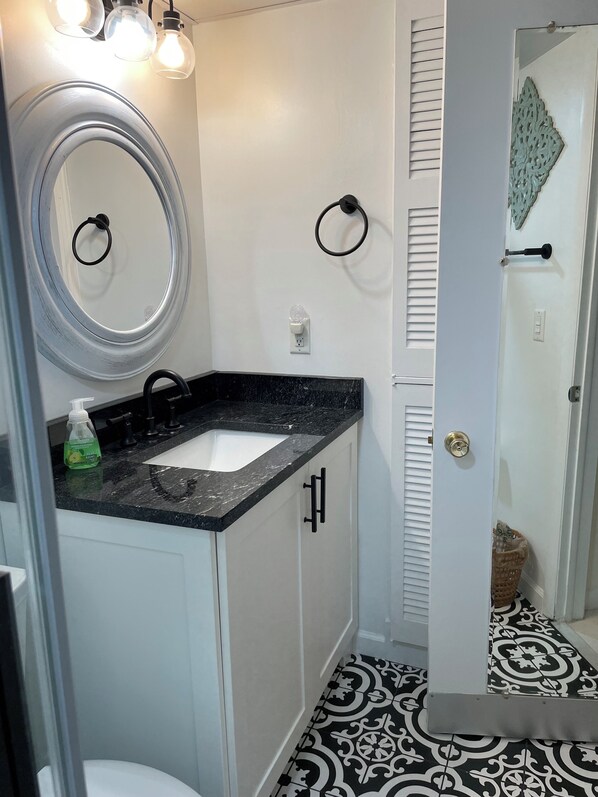 Hair dryer, towels