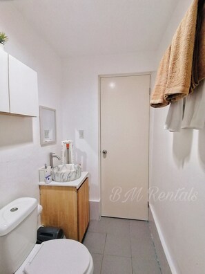 Dusche, Haartrockner, Bidet, Handtücher