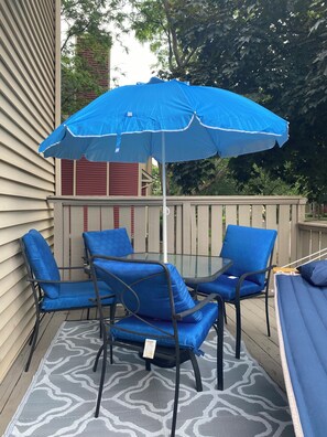 Outdoor dining -  Luxe 2BR 1/12 BA Condo close to UR, RIT & Strong. (Rochester)
