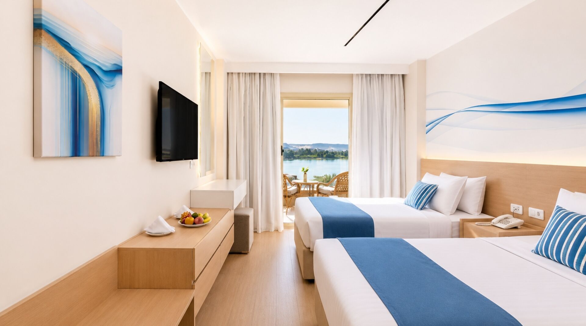 Double or Twin Room, River View With Terrace | WiFi (無料)