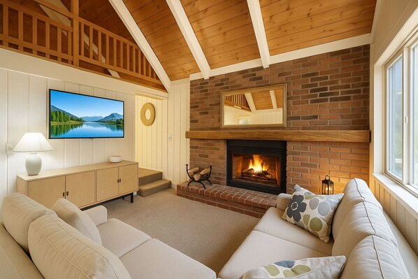 Smart TV, fireplace