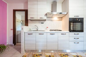 Fridge, oven, stovetop, cookware/dishes/utensils