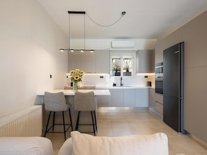 Suite, 2 Bedrooms, Private Pool, Sea View | Private kitchen | Full-sized fridge, microwave, oven, stovetop