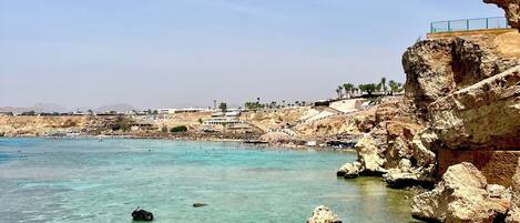 On the beach, beach towels