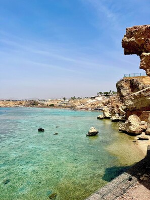 On the beach, beach towels